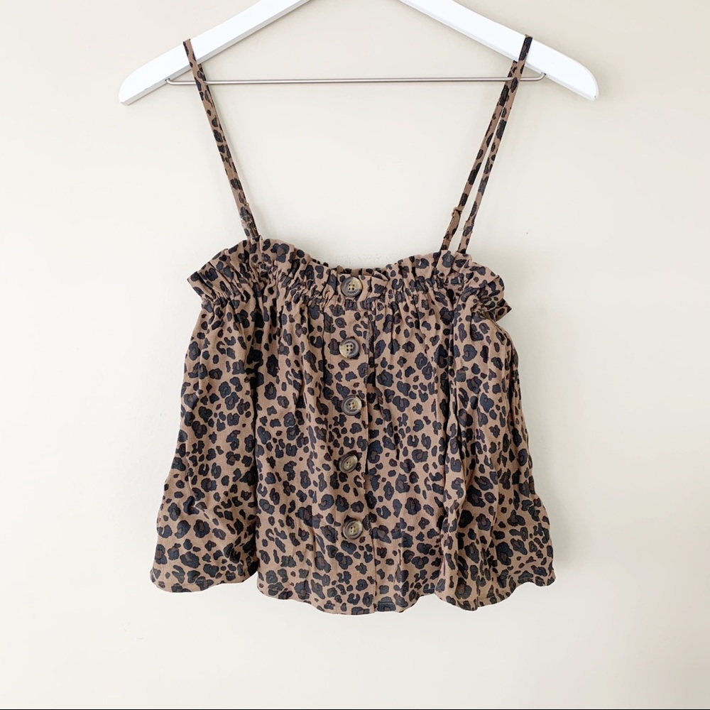 American Eagle Outfitters Leopard/Cheetah Print Cropped Cami